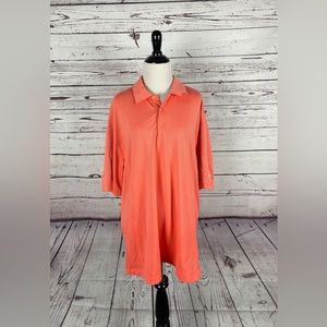 Nike Golf Short Sleeve Fit Dry Orange Polyester Polo Shirt Size Large Solid